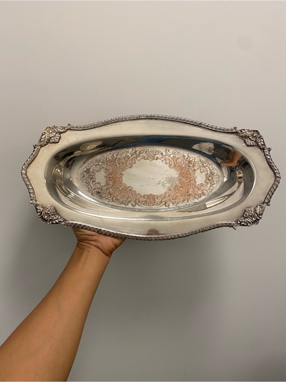 ✨ Vintage Silver-Plated Ornate Serving Tray | Jewelry Holder & Catch-All